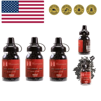 Hornady Black Plated .177 Caliber Steel BB Gun BBS 1500 Count