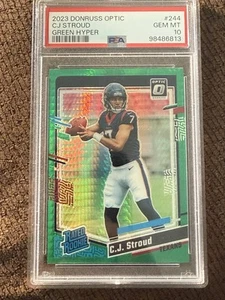 2023 DONRUSS OPTIC CJ STROUD GREEN HYPER PRIZM RC #244 PSA 10 GEM MINT! - Bild 1 von 2