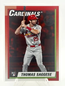 2025 Topps Series 2 Thomas Saggese 1990 RC RED /5 COLOR MATCH #90B230 CARDINALS - Picture 1 of 3