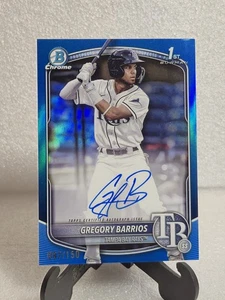 Gregory Barrios 1st 2025 Bowman Chrome Prospect Auto #CPA-GB Blue Refractor /150 - Picture 1 of 8