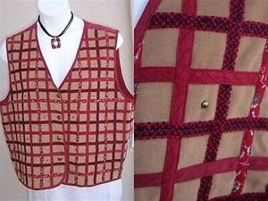 Stonebridge Western NEW $82 Faux Suede Vest Plus Size 2x FALL patchwork Topper - Picture 1 of 9