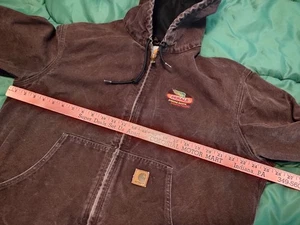 Carhartt J25 DKB Jacket Mens Large/Reg Dark Brown DeKalb Hooded Sandstone Active - Picture 1 of 6
