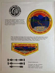 Tsisqan Lodge 253 50th Anniv. Set Flap & Round Oregon Trail Eugene, OR (PK1040) - Picture 1 of 5