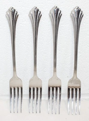 Lot of 4!!! Oneida USA BANCROFT Stainless Dinner Forks, Clean condition - Image 1 of 4
