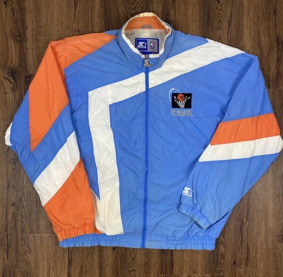 Vintage Cleveland Cavaliers Jacket Mens XL Orange Blue Basketball Starter 90s - Image 1 of 4