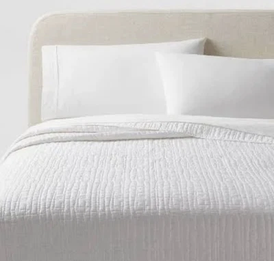 Edredón TENCEL Completo/Queen Blanco - Umbral - 92 Pulgadas (L), 88 Pulgadas (W) ¡NUEVO! Foto 1 de 4