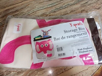 Pink Elephant Canvas Toy Extra Large Round Storage Bin by 3 Sprouts - Image 1 of 3