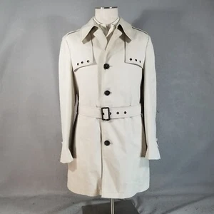 London Fog trench rain coat men's 40 Beige off white Mainscoat Vintage Hipster - Picture 1 of 16