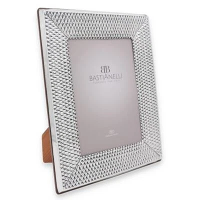 Hand Chiseled 925 Sterling Silver Picture Frame Feathers 5 x 7 Mahogany Back - Image 1 of 4