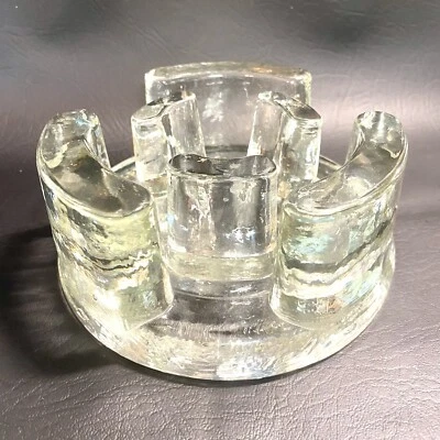 De colección con Alemania Brutalista Portavelas de Vidrio Tetera Cafetera Calentador de Alimentos 6" Difícil de Encontrar Foto 1 de 4