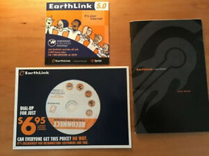 Earthlink Internet Install CDs Lot of 2 (New) + Earthlink User Guide Book (Used)