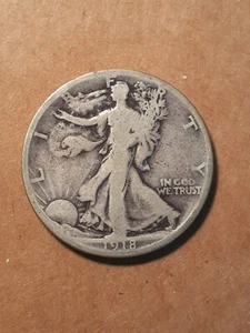 MEZZO DOLLARO LIBERTY 1918 S CAMMINANDO - Foto 1 di 2