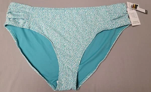 Time and Tru Bikini Swimsuit Bottom Size 3X 24W - 26W Aqua Green and White - Picture 1 of 5