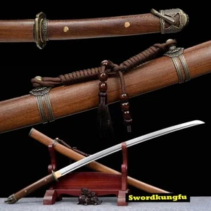 Birnenholzgriff Militär Schwert Japan Ninja Katana scharf T10Ton gehärtet Bo-hi - Bild 1 von 12
