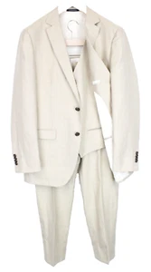 Suitsupply La Spalla Hombre Traje UK40R Beige 3 PC Seda Lana Lino Espiguilla - Imagen 1 de 22