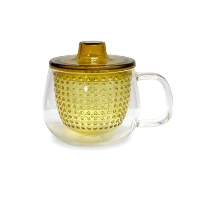 KINTO UNITEA UNIMUG with Plastic Strainer and Lid 350ml Yellow Glass 22915 NEW - Image 1 of 4