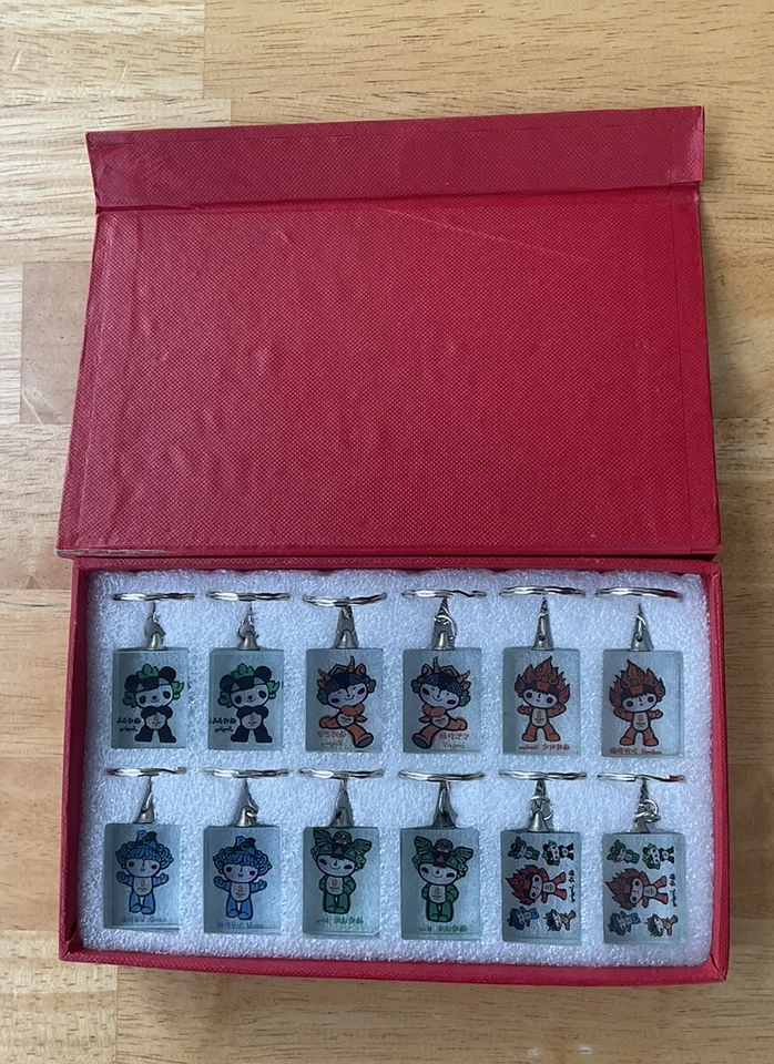 2008 Beijing Olympics 12 Keychains Set In Original Box - Image 1 of 4