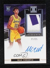 2022 Impeccable Elegance Holo Silver 21/25 Max Christie Rookie Patch Auto RC