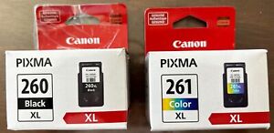 Genuine Canon PG-260XL Black CL-261 XL Color Ink Cartridges New Free Shipping!