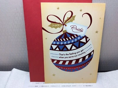 HALLMARK MILITARY CHRISTMAS GREETING CARD New w/envelope "That's the feeling..." - Image 1 of 2