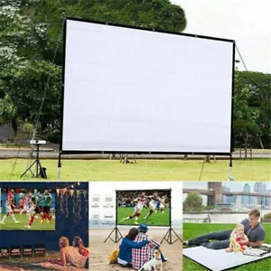 16:9 Portable Foldable Projector Screen HD Home Theater Outdoor Camping 3D Movie - Picture 1 of 10