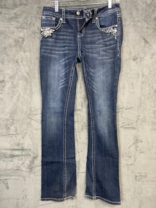 Grace In LA Jeans Damen Größe 27 Regular Fit Boot Cut Große Stickerei Mid Rise - Bild 1 von 24