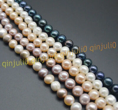 Real Natural 9-10mm Multi-Color Akoya Freshwater Baroque Pearls Loose Beads 15'' - Изображение 1 из 4