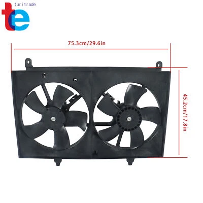 Ventilador de refrigeração condensador CA A/C radiador duplo Infiniti FX35 2003-2007 2008 - Imagem 1 de 4