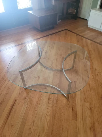 Mid-Century Modern Dassas Chrome and Thick Glass Coffee Table 1963. Houston TX Cover