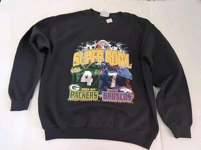 Suéter De Colección Denver Broncos Para Hombres Grande Super Bowl XXXII Vs Packers Foto 1 de 4