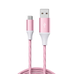  Cable de Carga USB-C Láser Rosa LED 1M Compatible Carga Rápida - Imagen 1 de 3