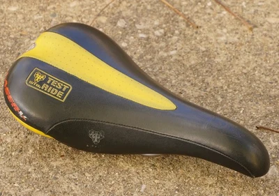 WTB Laser V Saddle Test Ride Black Yellow Mountain Seat Wilderness Trail Bikes - Image 1 of 4
