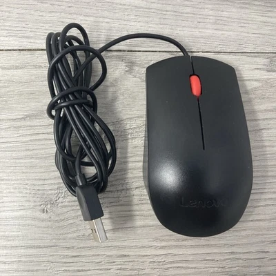 Lenovo Black Wired USB Optical Mouse MOJUUO/MOEUUO/MOEUUOA/MSU1175 TESTED OEM - Image 1 of 4