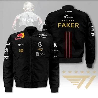 T1 X Faker1 2025 3D Bomber Jacket Fullsize Xs-5Xl - Image 1 of 2