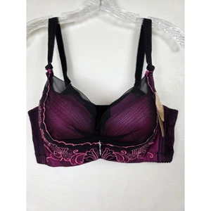 Bolidan BH Gr. 40/90 lila schwarz Blumenstickerei Bügel verstellbar sexy - Bild 1 von 18