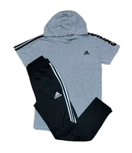 Adidas Youth Large Tiro 17 Tapered Training Pants & Hooded Tshirt Outfit - Picture 1 of 8