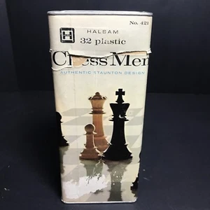 Vintage 1978 Halsam 32 Plastic Chess Pieces Authentic Staunton Design No. 421 - Picture 1 of 3