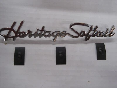 Harley Davidson Heritage Softail FLSTC Chrome Front Fender Nameplate 14142-86A - Image 1 of 4