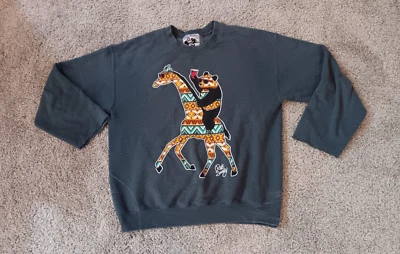 Riot Society Mens  Gray Tribal Panda Riding Solo Cup SWEATSHIRT MEDIUM M - Image 1 of 4