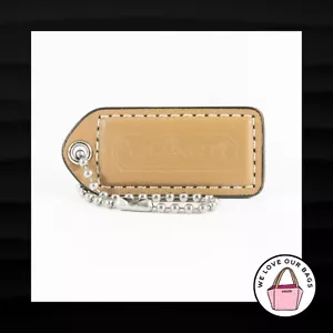 2" Medium COACH LIGHT BROWN LEATHER NICKEL FOB BAG CHARM KEYCHAIN HANG TAG - Picture 1 of 1