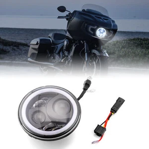 MOFUN Lights For 2020-UP Indian Challenger LED Projection Headlights w/Halo Ring - Picture 1 of 10