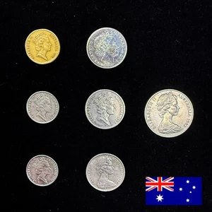 Lot of 7 pieces of Australian circulation coins, period 1982-2005. - Picture 1 of 16
