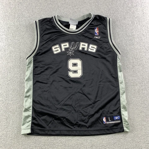 Tony Parker San Antonio Spurs #9 Reebok Black Jersey Size Youth Large 14-16 Cover