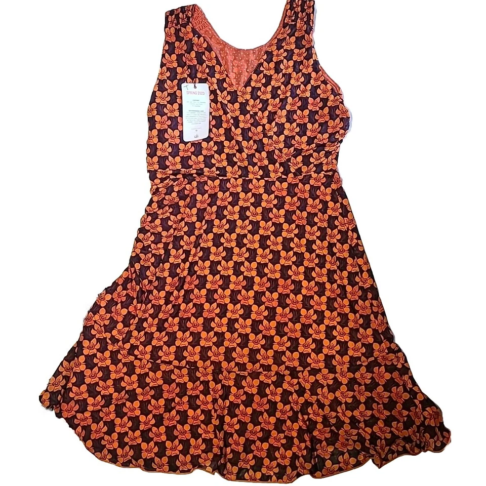Cabi Playday Flip Dress SZ Medium 6370 Dotted Bouquet Mesh Reversible