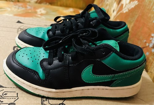 Scarpe Jordan 1 basse "Black Lucky Green White" scuola elementare ragazzo buone condizioni