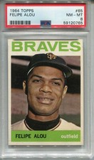 1964 Topps #65 Felipe Alou PSA 8 NM-MT Milwaukee Braves