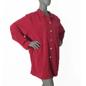 Camicia a tunica TravelSmith taglia: 2X rossa in pelle scamosciata manica lunga pezzo da viaggio perfetto - Foto 1 di 7