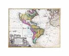 Map Antique Homann Heirs South North America Art Canvas Print