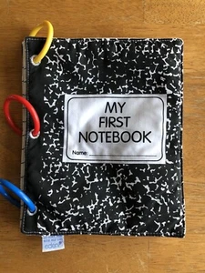 Vintage 1990's Eden MY FIRST NOTEBOOK with RINGS Crinkle Rattle Baby Toy HTF 9x7 - Picture 1 of 12