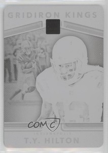 2017 Panini Donruss Gridiron Kings Printing Plate Black 1/1 TY Hilton #2 5x8